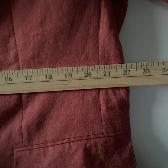 Lauren Ralph Lauren Dark Salmon Pink Single Breasted Linen Sport Blazer Size 44R - Picture 5 of 7